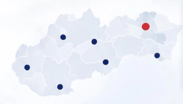 Ilustračná mapa pracovísk zo zdrojového návrhu